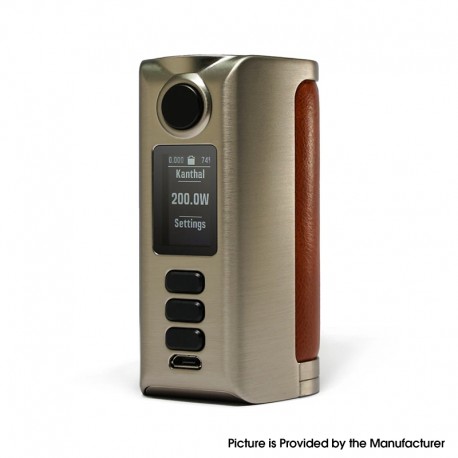 Authentic Dovpo Riva DNA250C 200W Box Mod - Silver-Plain Cognac, VW 1~200W, 2 x 18650, Evolv DNA250C chipset