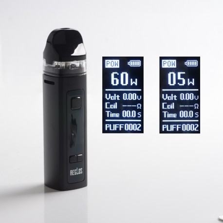 Authentic Uwell Aeglos Pod System Mod Kit - Black, VW 5~60W, 1500mAh, 3.5ml, MTL 0.8ohm Coil / DL 0.23ohm Coil