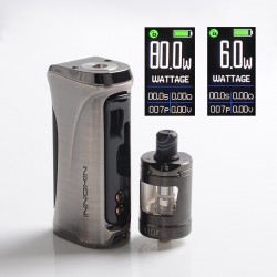 [Ships from Bonded Warehouse] Authentic Innokin Kroma R 80W DTL / MTL VV VW Mod Kit w/ Zlide Tank - Gun Metal, 6~80W, 1 x 18650