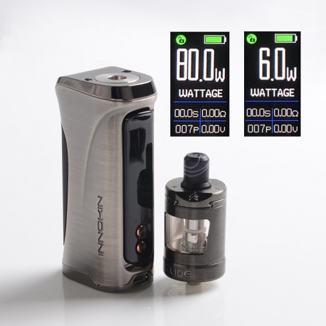 [Ships from Bonded Warehouse] Authentic Innokin Kroma R 80W DTL / MTL VV VW Mod Kit w/ Zlide Tank - Gun Metal, 6~80W, 1 x 18650