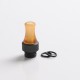 Authentic Auguse CG V2 510 Drip Tip for RBA / RTA / RDA Atomizer - Yellow + Matte Black ε, PEI + SS, 25mm