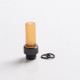 Authentic Auguse CG V2 510 Drip Tip for RBA / RTA / RDA Atomizer - Yellow + Matte Black μ, PEI + SS, 30mm