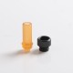 Authentic Auguse CG V2 510 Drip Tip for RBA / RTA / RDA Atomizer - Yellow + Matte Black μ, PEI + SS, 30mm