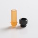 Authentic Auguse CG V2 510 Drip Tip for RBA / RTA / RDA Atomizer - Yellow + Glossy Black μ, PEI + SS, 30mm