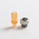 Authentic Auguse CG V2 510 Drip Tip for RBA / RTA / RDA Atomizer - Yellow + Silver α, PEI + SS, 22mm