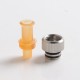 Authentic Auguse CG V2 510 Drip Tip for RBA / RTA / RDA Atomizer - Yellow + Silver β, PEI + SS, 22mm