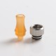 Authentic Auguse CG V2 510 Drip Tip for RBA / RTA / RDA Atomizer - Yellow + Silver ε, PEI + SS, 25mm