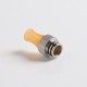 Authentic Auguse CG V2 510 Drip Tip for RBA / RTA / RDA Atomizer - Yellow + Silver ε, PEI + SS, 25mm