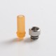 Authentic Auguse CG V2 510 Drip Tip for RBA / RTA / RDA Atomizer - Yellow + Silver μ, PEI + SS, 30mm