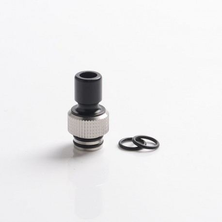 Authentic Auguse CG V2 510 Drip Tip for RBA / RTA / RDA Atomizer - Black + Silver α, POM + SS, 22mm