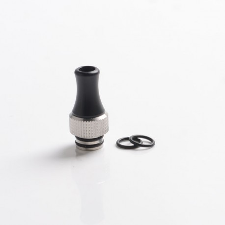 Authentic Auguse CG V2 510 Drip Tip for RBA / RTA / RDA Atomizer - Black + Silver ε, POM + SS, 25mm