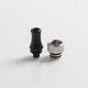 Authentic Auguse CG V2 510 Drip Tip for RBA / RTA / RDA Atomizer - Black + Silver ε, POM + SS, 25mm