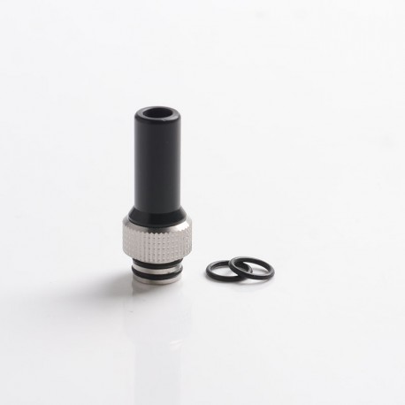 Authentic Auguse CG V2 510 Drip Tip for RBA / RTA / RDA Atomizer - Black + Silver μ, POM + SS, 30mm