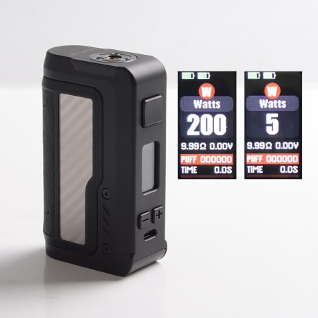 [Ships from Bonded Warehouse] Authentic VandyVape Gaur-21 200W Dual 21700 Box Mod - Carbon Fiber Silver, VW 5~200W