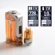 Authentic Rincoe Jellybox 228W Box Mod with Jellytank Kit - Amber Clear, 1~228W, 2 x 18650, 4.8ml, 0.3 / 0.15ohm