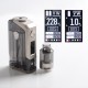 Authentic Rincoe Jellybox 228W Box Mod with Jellytank Kit - Black Clear, 1~228W, 2 x 18650, 4.8ml, 0.3 / 0.15ohm