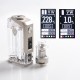 Authentic Rincoe Jellybox 228W Box Mod with Jellytank Kit - Full Clear, 1~228W, 2 x 18650, 4.8ml, 0.3 / 0.15ohm