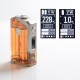 Authentic Rincoe Jellybox 228W Box Mod - Amber Clear, VW 1~228W, 2 x 18650, TC 200~600'F (100~315'C)