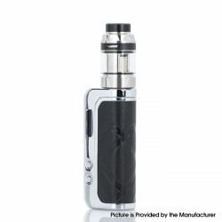 Authentic Augvape FOXY ONE 120W VW Starter Kit - Silver + Black Leather, 5~120W, 5.0ml / 3.5ml, 1 x 20700 / 21700 / 18650