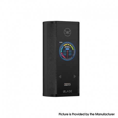 Authentic Oumier Blade TC VW Box Mod - Black, VW 5~200W, TC 200~600'F / 100~315'C, 1.3" TFT Screen, 2 x 18650