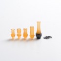 Authentic Auguse CG V2 510 Drip Tip kit for RBA / RTA / RDA Atomizer - Yellow + Glossy Black, PEI + SS (5 PCS)