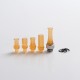 Authentic Auguse CG V2 510 Drip Tip kit for RBA / RTA / RDA Vape Atomizer - Yellow + Silver, PEI + SS (5 PCS)