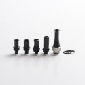 Authentic Auguse CG V2 510 Drip Tip kit for RBA / RTA / RDA Atomizer - Black + Silver, POM + SS (5 PCS)