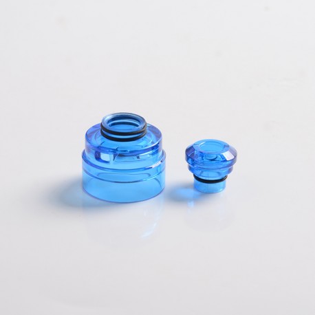 Authentic Yachtvape Claymore RDA Replacement Top Cap + Drip Tip - Translucent Blue