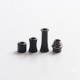 Authentic Auguse CG108P CG Pro 510 Drip Tip w/ 5 x Plugs for RTA / RDA / RDTA Atomizer - Gunmetal + Black, SS + POM, 30.5mm