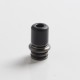 Authentic Auguse CG108P CG Pro 510 Drip Tip w/ 5 x Plugs for RTA / RDA / RDTA Atomizer - Gunmetal + Black, SS + POM, 30.5mm