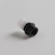 Authentic Auguse CG108P CG Pro 510 Drip Tip w/ 5 x Plugs for RTA / RDA / RDTA Atomizer - Black + White, SS + POM, 30.5mm
