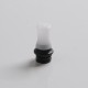 Authentic Auguse CG108P CG Pro 510 Drip Tip w/ 5 x Plugs for RTA / RDA / RDTA Atomizer - Black + White, SS + POM, 30.5mm