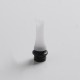 Authentic Auguse CG108P CG Pro 510 Drip Tip w/ 5 x Plugs for RTA / RDA / RDTA Atomizer - Black + White, SS + POM, 30.5mm