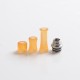 Authentic Auguse CG108P CG Pro 510 Drip Tip w/ 5 x Plugs for RTA / RDA / RDTA Vape Atomizer - Silver + Yellow, SS + PEI, 30.5mm