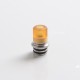 Authentic Auguse CG108P CG Pro 510 Drip Tip w/ 5 x Plugs for RTA / RDA / RDTA Vape Atomizer - Silver + Yellow, SS + PEI, 30.5mm