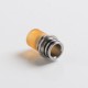 Authentic Auguse CG108P CG Pro 510 Drip Tip w/ 5 x Plugs for RTA / RDA / RDTA Vape Atomizer - Silver + Yellow, SS + PEI, 30.5mm