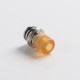 Authentic Auguse CG108P CG Pro 510 Drip Tip w/ 5 x Plugs for RTA / RDA / RDTA Vape Atomizer - Silver + Yellow, SS + PEI, 30.5mm