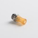 Authentic Auguse CG108P CG Pro 510 Drip Tip w/ 5 x Plugs for RTA / RDA / RDTA Vape Atomizer - Silver + Yellow, SS + PEI, 30.5mm