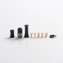 Authentic Auguse CG108P CG Pro 510 Drip Tip w/ 5 x Plugs for RTA / RDA / RDTA Atomizer - Silver + Black, SS + POM, 30.5mm