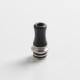 Authentic Auguse CG108P CG Pro 510 Drip Tip w/ 5 x Plugs for RTA / RDA / RDTA Vape Atomizer - Silver + Black, SS + POM, 30.5mm