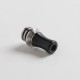 Authentic Auguse CG108P CG Pro 510 Drip Tip w/ 5 x Plugs for RTA / RDA / RDTA Vape Atomizer - Silver + Black, SS + POM, 30.5mm