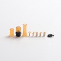 Authentic Auguse CG108P CG Pro 510 Drip Tip w/ 5 x Plugs for RTA / RDA / RDTA Atomizer - Black + Yellow, SS + PEI, 30.5mm