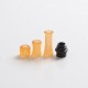 Authentic Auguse CG108P CG Pro 510 Drip Tip w/ 5 x Plugs for RTA / RDA / RDTA Vape Atomizer - Black + Yellow, SS + PEI, 30.5mm