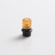 Authentic Auguse CG108P CG Pro 510 Drip Tip w/ 5 x Plugs for RTA / RDA / RDTA Vape Atomizer - Black + Yellow, SS + PEI, 30.5mm