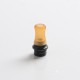 Authentic Auguse CG108P CG Pro 510 Drip Tip w/ 5 x Plugs for RTA / RDA / RDTA Vape Atomizer - Black + Yellow, SS + PEI, 30.5mm