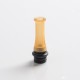 Authentic Auguse CG108P CG Pro 510 Drip Tip w/ 5 x Plugs for RTA / RDA / RDTA Vape Atomizer - Black + Yellow, SS + PEI, 30.5mm