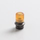 Authentic Auguse CG108P CG Pro 510 Drip Tip w/ 5 x Plugs for RTA / RDA /RDTA Atomizer - Gunmetal + Yellow, SS + PEI, 30.5mm