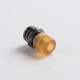 Authentic Auguse CG108P CG Pro 510 Drip Tip w/ 5 x Plugs for RTA / RDA /RDTA Atomizer - Gunmetal + Yellow, SS + PEI, 30.5mm