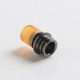 Authentic Auguse CG108P CG Pro 510 Drip Tip w/ 5 x Plugs for RTA / RDA /RDTA Atomizer - Gunmetal + Yellow, SS + PEI, 30.5mm