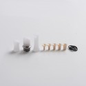 Authentic Auguse CG108P CG Pro 510 Drip Tip w/ 5 x Plugs for RTA / RDA / RDTA Atomizer - Silver + White, SS + POM, 30.5mm